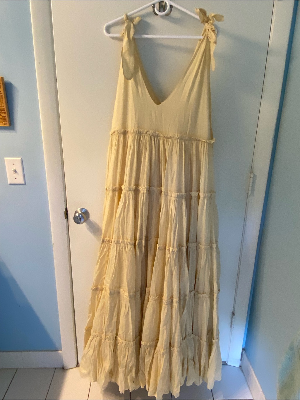 Nwt Innika Choo Rayleigh Grait Tiered Maxi Dress In Ivory Size 2/Medium — image 8 of 8